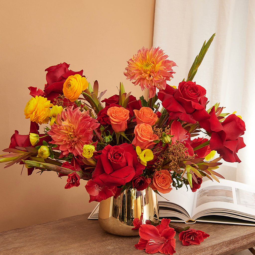 Yellow Red Rose Centerpieces Wedding Centerpieces Vickie's Flowers,